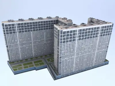 MSK Building 23 airbus Low-poly 3D model