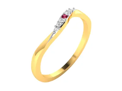 Diamond Ring For Women 3d Print Model 3D print model 60