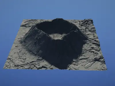 Landscape Environment Volcano Snow 17 Low-poly 3D model