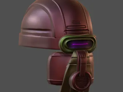 Gas mask helmet 3d model scifi Low-poly  Low-poly 3D model 203