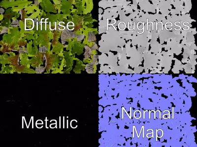 Verdant Grass Cluster model pack Low-poly 3D model