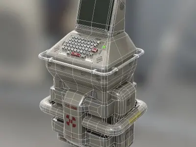 Sci-Fi Console PBR Low-poly 3D model