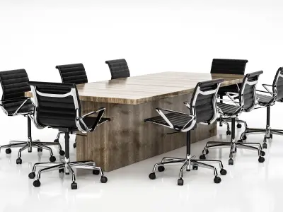 Conference Meeting Room Furniture 02 3D model