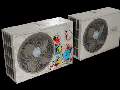 Air Conditioner Dirty And Clean Textures Low-poly 3D model