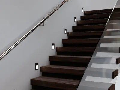 Stairs Set 03 - 2 floor Stairs with 3 diferent designs Low-poly 3D model