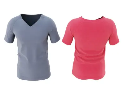 Mens gray and red t-shirt 3D model