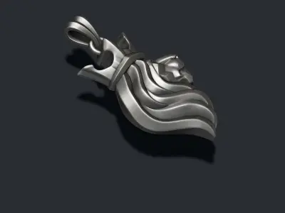 King Lion crown pendant 3D print model