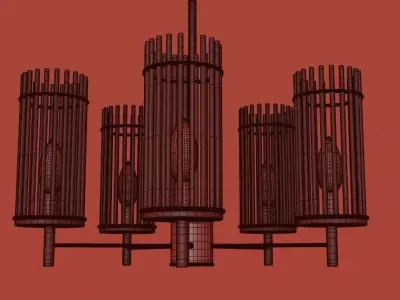 Formia pendant chandelier with transparent shades 3D model