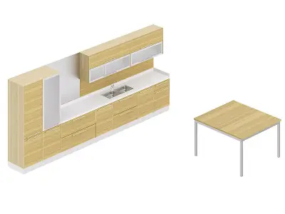 Kitchen Furniture Set 4 3D model