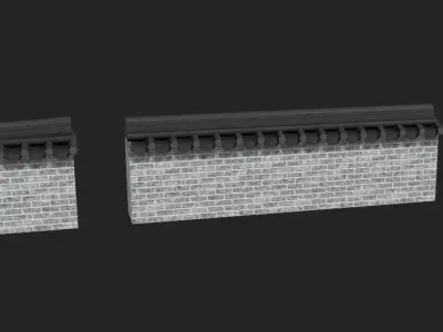 Korean Traditional Hanok Wall 01 Low-poly 3D model