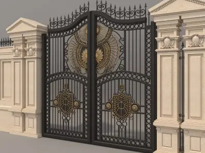 Classic European style Mansion Gate 3 3D model