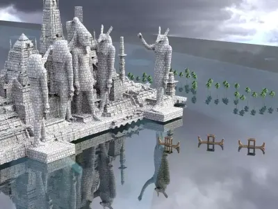 Ancient Temple of Set Kit bash 3D model