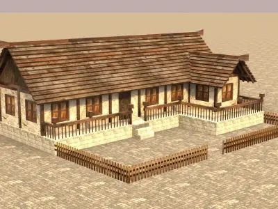 Medieval house sixteen 10 Low-poly 3D model