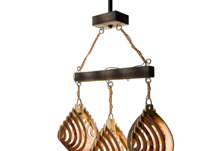 wooden chandelier 3D model get