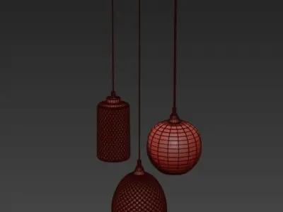 AWESOME HANGING GLASS LAMP DESIGNS 3D model