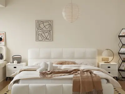 Comfortable bedroom interior scene  3D model shop