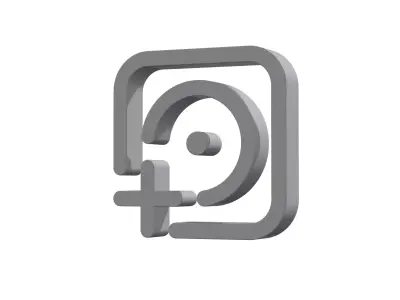 3d album circle plus Low-poly 3D model