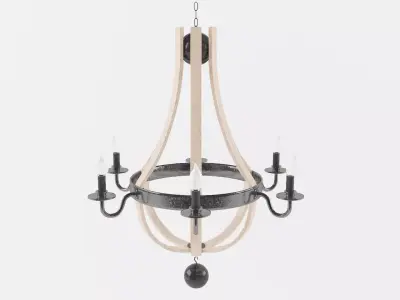 wooden chandelier  3D model