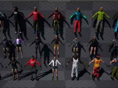 cyberpunk chars A  Low-poly 3D model