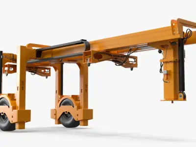  Hydraulic Container Frame Trailer Yellow 