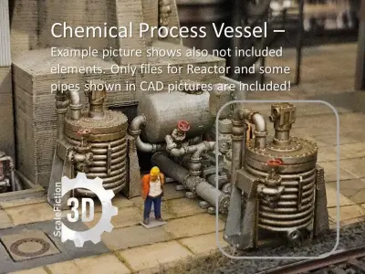 Chemical Process Vessel - H0 Scale 3D print model