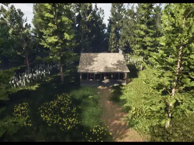 Log Cabin Low-poly 3D model