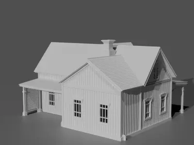 Classic Countryside Wooden House 3D print model
