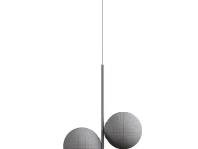 Drake 2 Light Glass Steel Dimmable Pendant 3D model