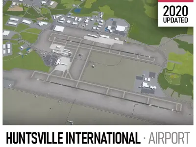 Huntsville Airport Low-poly 3D model