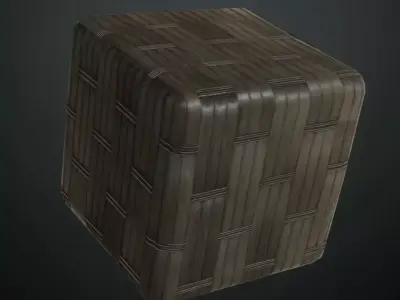 Dark Woven Bamboo Wicker PBR Seamless Texture