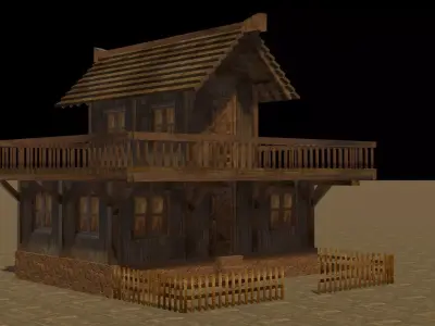 Medieval house eight 17 Low-poly 3D model