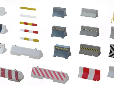Concrete Barriers  Collection 3D model