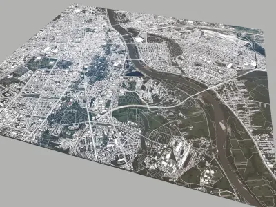 Cityscape Warsaw Poland 3D model
