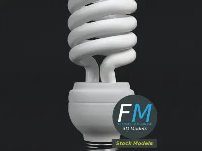 GE-style fluorescent light bulb lamp 3D model