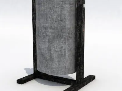 Street trash can 3D model buy
