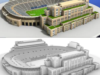 Notre Dame Stadium Low-poly 3D model