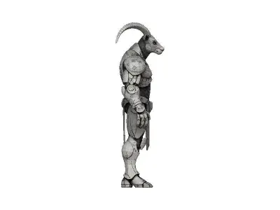 Goat Cyborg Low-poly 3D model