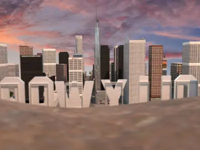 Hollywood Sign Los Angeles CA USA 3D model