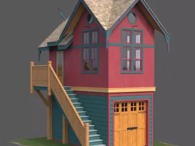 Wooden forest house 3D model