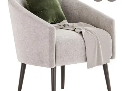 curved nest armchair 3D model