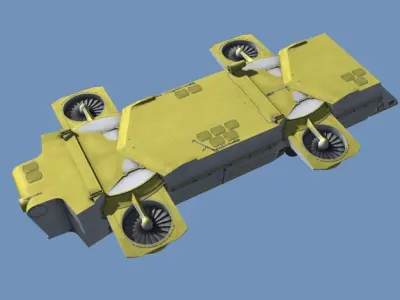 Hover bus Low-poly 3D model