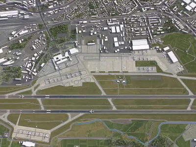 Tashkent - Airport - TAS Low-poly 3D model