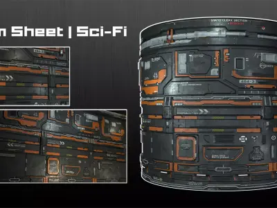 Trim Sheet  Sci-Fi  Environment Texture