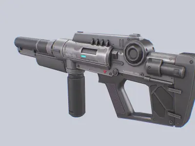 Scifi rifle Low-poly 3D model