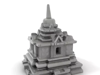 Ancient Stone Pagoda model pack Low-poly 3D model