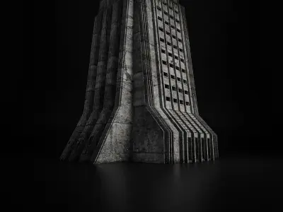 INDUSTRIAL SCIFI BUILDING 07 Low-poly 3D model