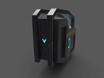 scifi Powerbox Low-poly 3D model
