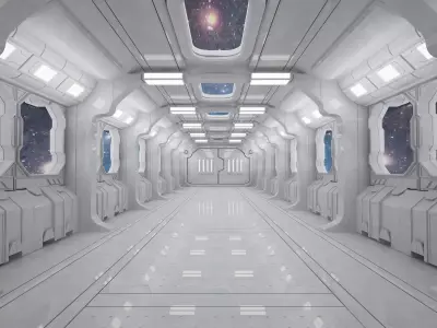 SCI FI INTERIOR SCENE SPACE SHIP Low-poly 3D model