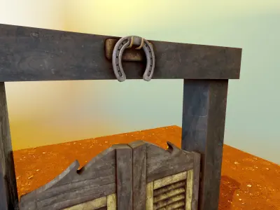 Saloon Door Low-poly 3D model