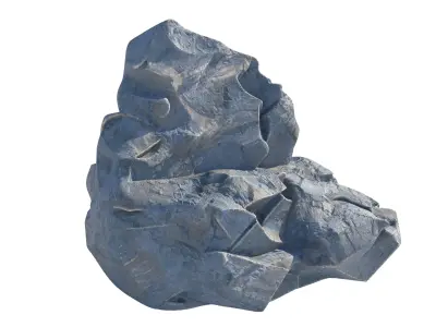 Blue rock  Low-poly 3D model